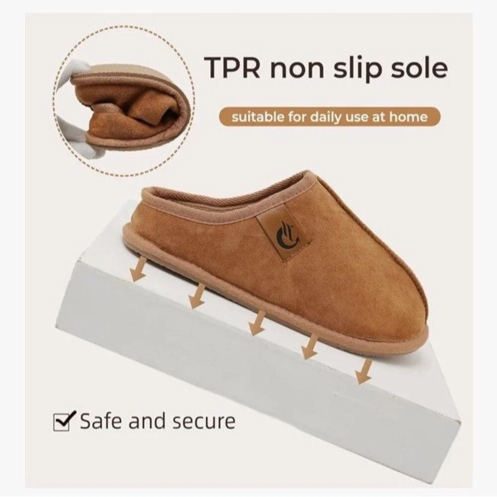 Home Slippers Unisex Memory Foam Soft Comfortable Slippers Warm Non-slip Size 8